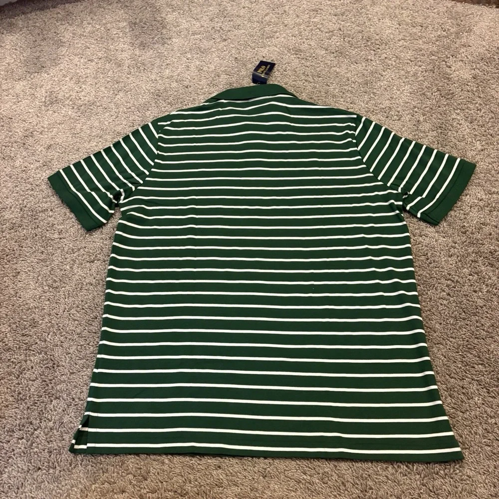 LOT OF 2 NEW Polo Ralph Lauren Men's L Classic Fit Stripe Polo Shirt Black Green